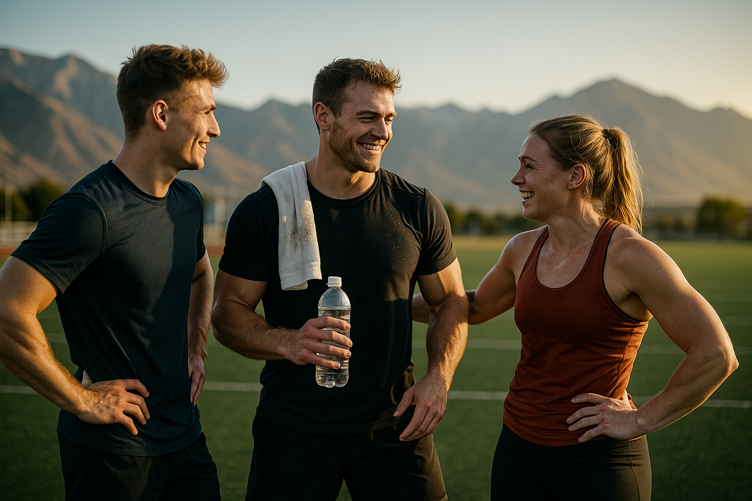 Athletes celebrating progress